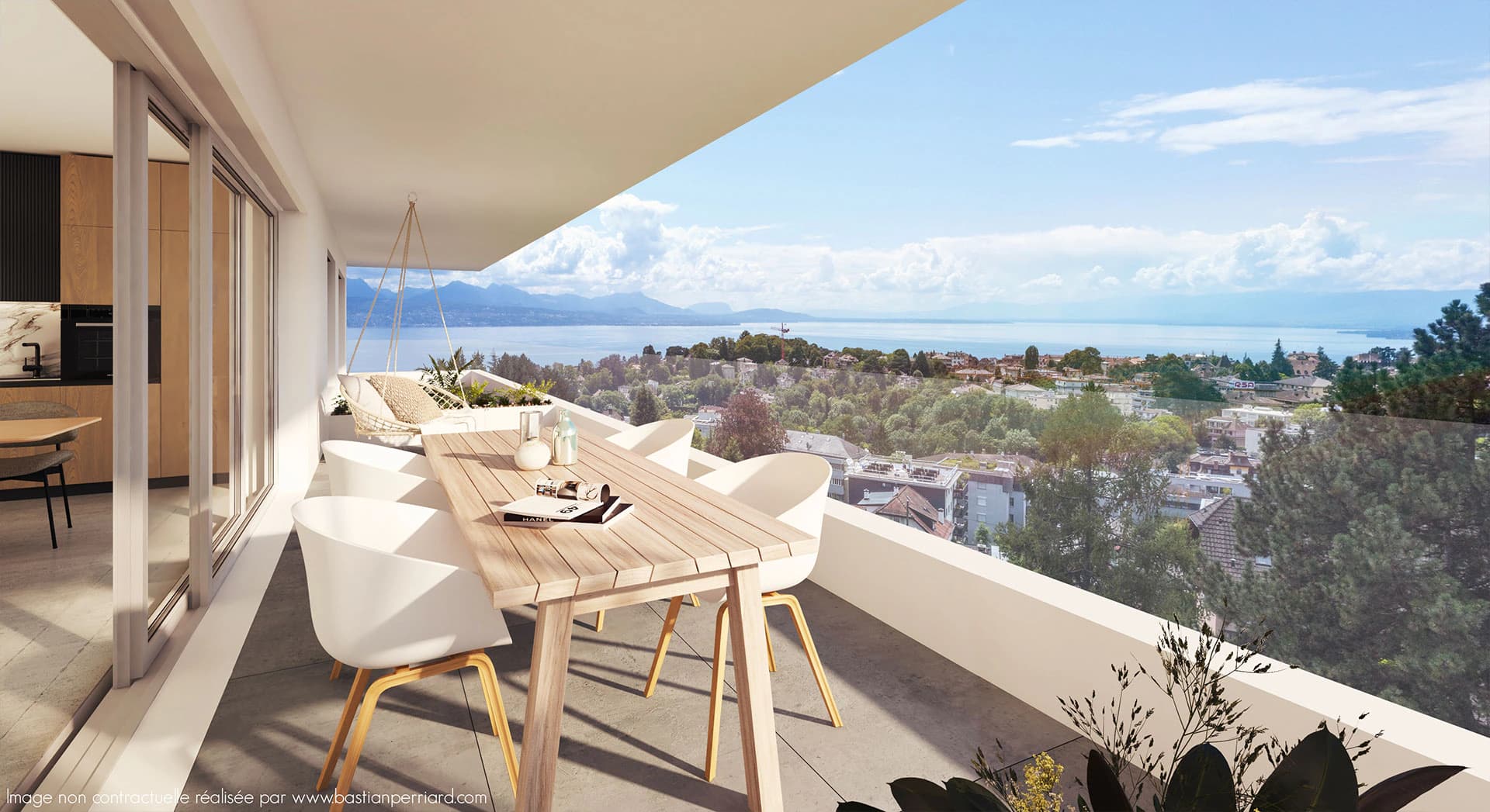 A balcony over Chailly — rendering by Bastian Perriard