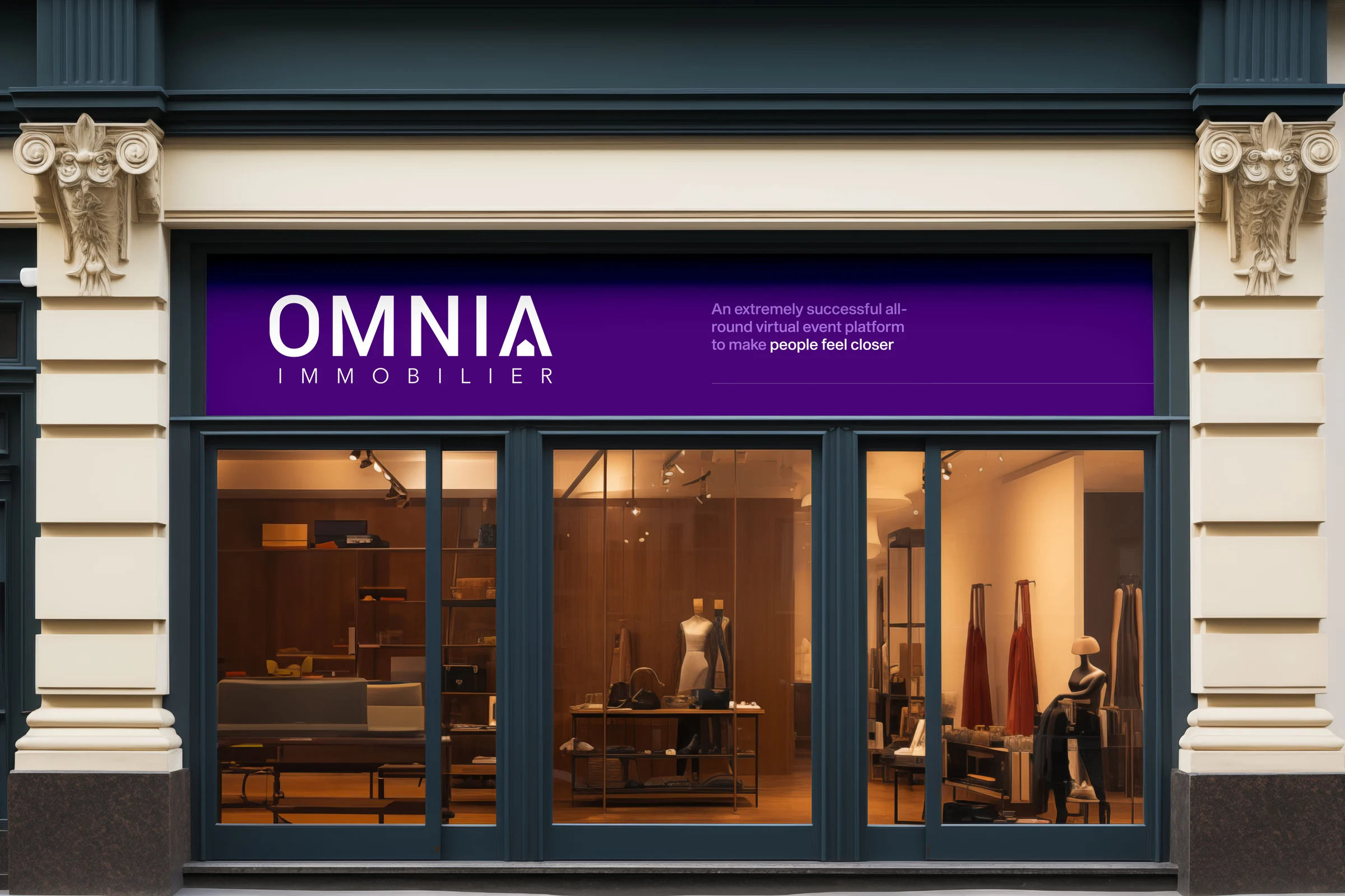 Storefront at night